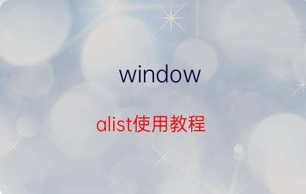 window alist使用教程